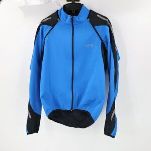 Gore Bike Wear Jacket Men's Medium Blue Phantom 2.0 Windstopper Cycling Zip Off
